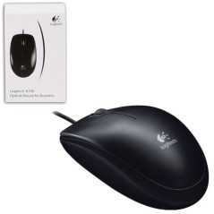 Logitech B100 Optical Wired Mouse - Ergonomic Design for Comfort & Precision - Black